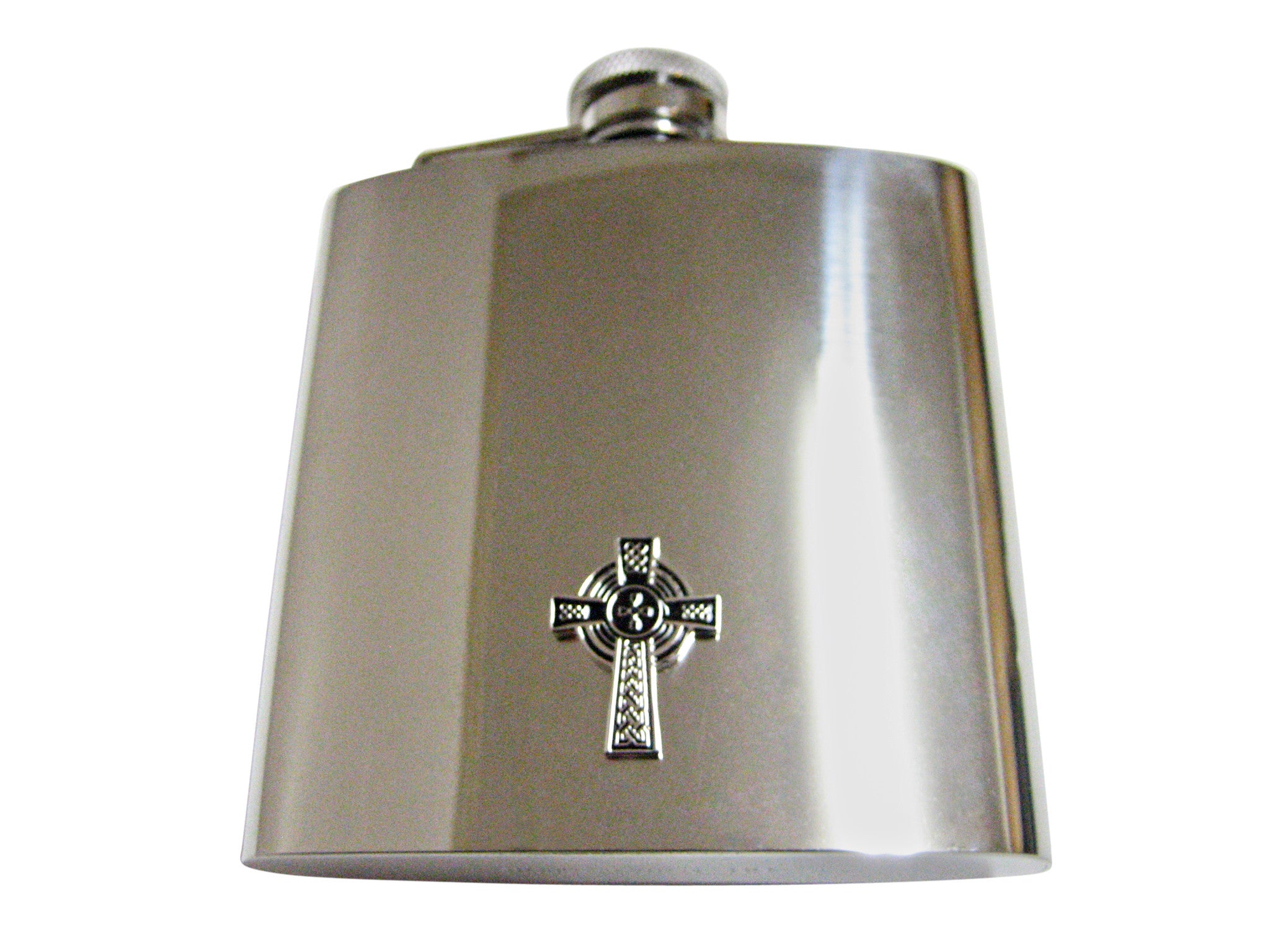 Large Textured Cross 6 Oz. Stainless Steel Flask