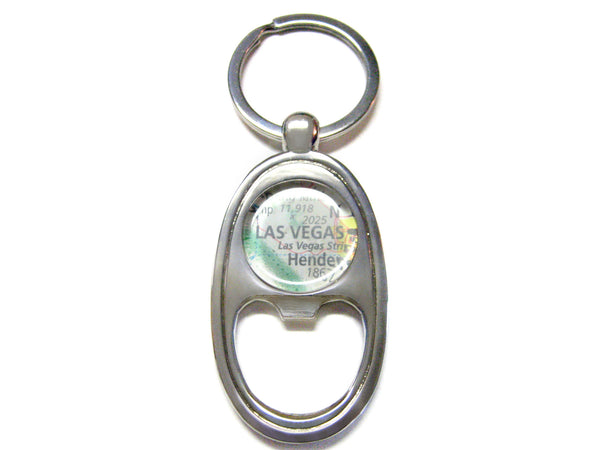 Las Vegas Nevada Map Bottle Opener Key Chain
