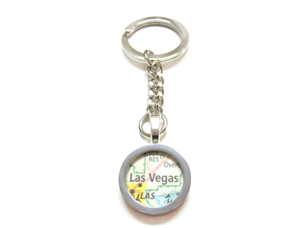 Las Vegas Nevada Map Pendant Keychain