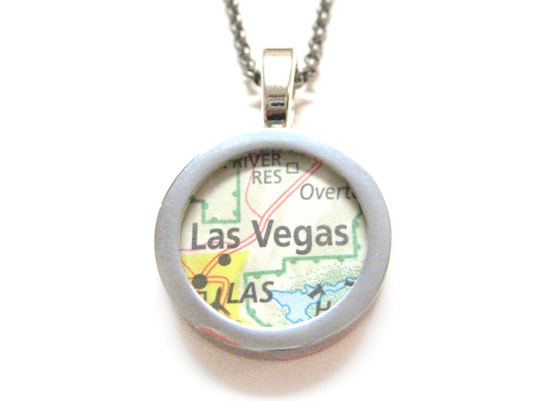 Las Vegas Nevada Map Pendant Necklace