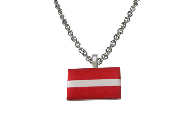 Latvia Flag Pendant Necklace