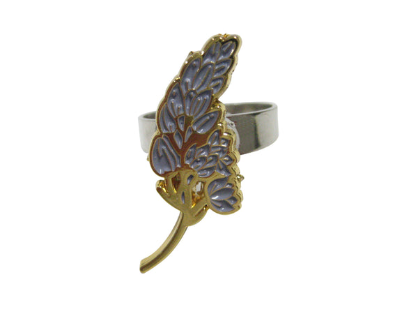 Lavender Flower Adjustable Size Fashion Ring
