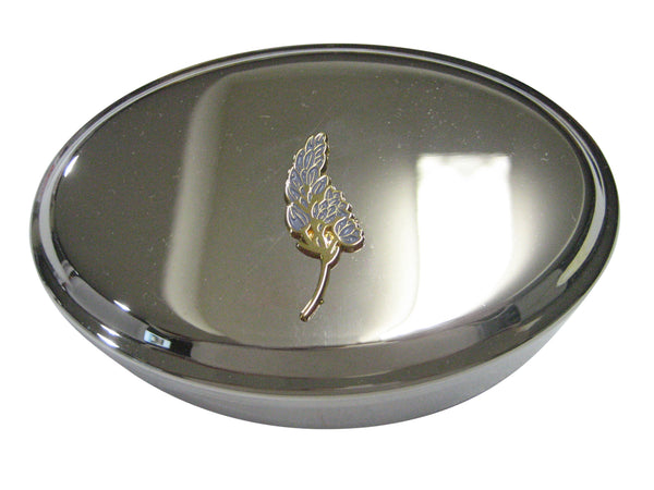 Lavender Flower Oval Trinket Jewelry Box