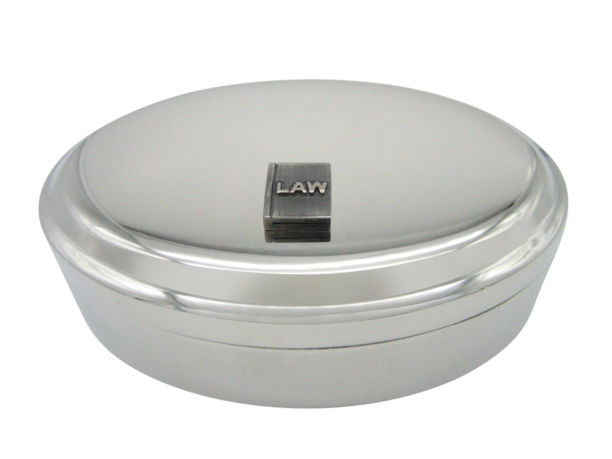 Law School Book Lawyer Pendant Oval Trinket Jewelry Box