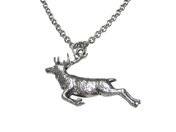 Leaping Deer Pendant Necklace