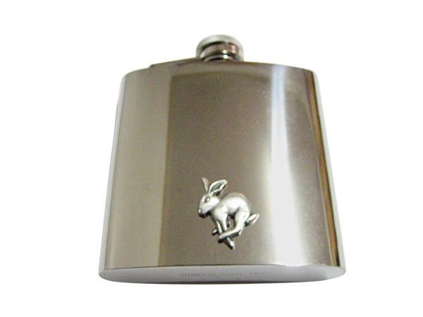 Leaping Hare Rabbit 6 Oz. Stainless Steel Flask