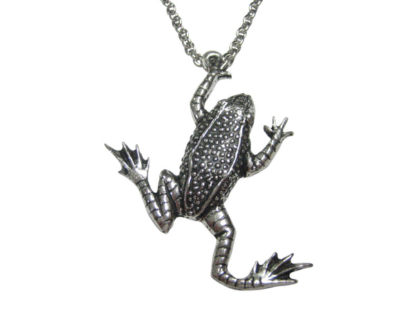 Leaping Toad Frog Pendant Necklace