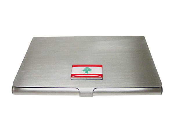 Lebanon Flag Pendant Business Card Holder
