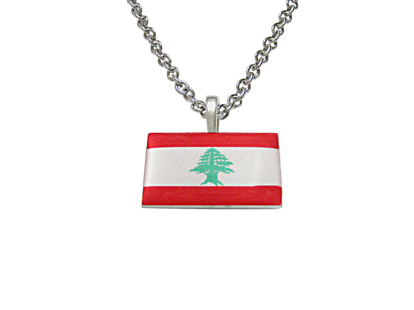Lebanon Flag Pendant Necklace