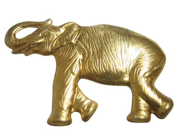 Left Facing Gold Toned Large Elephant Magnet