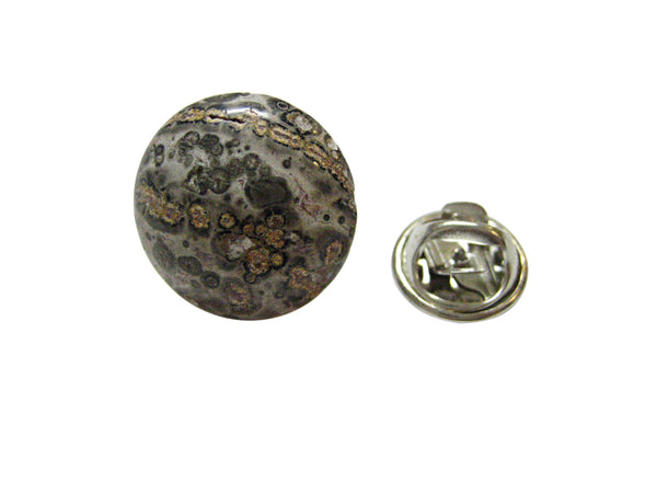 Leopard Skin Agate Gemstone Lapel Pin