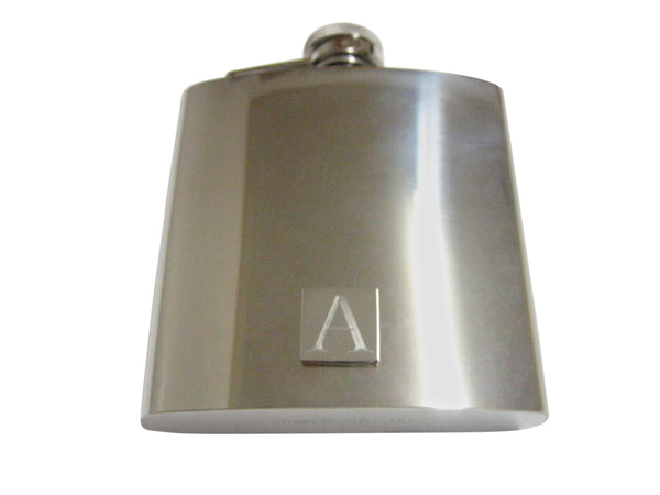 Letter A Etched Monogram 6 Oz. Stainless Steel Flask