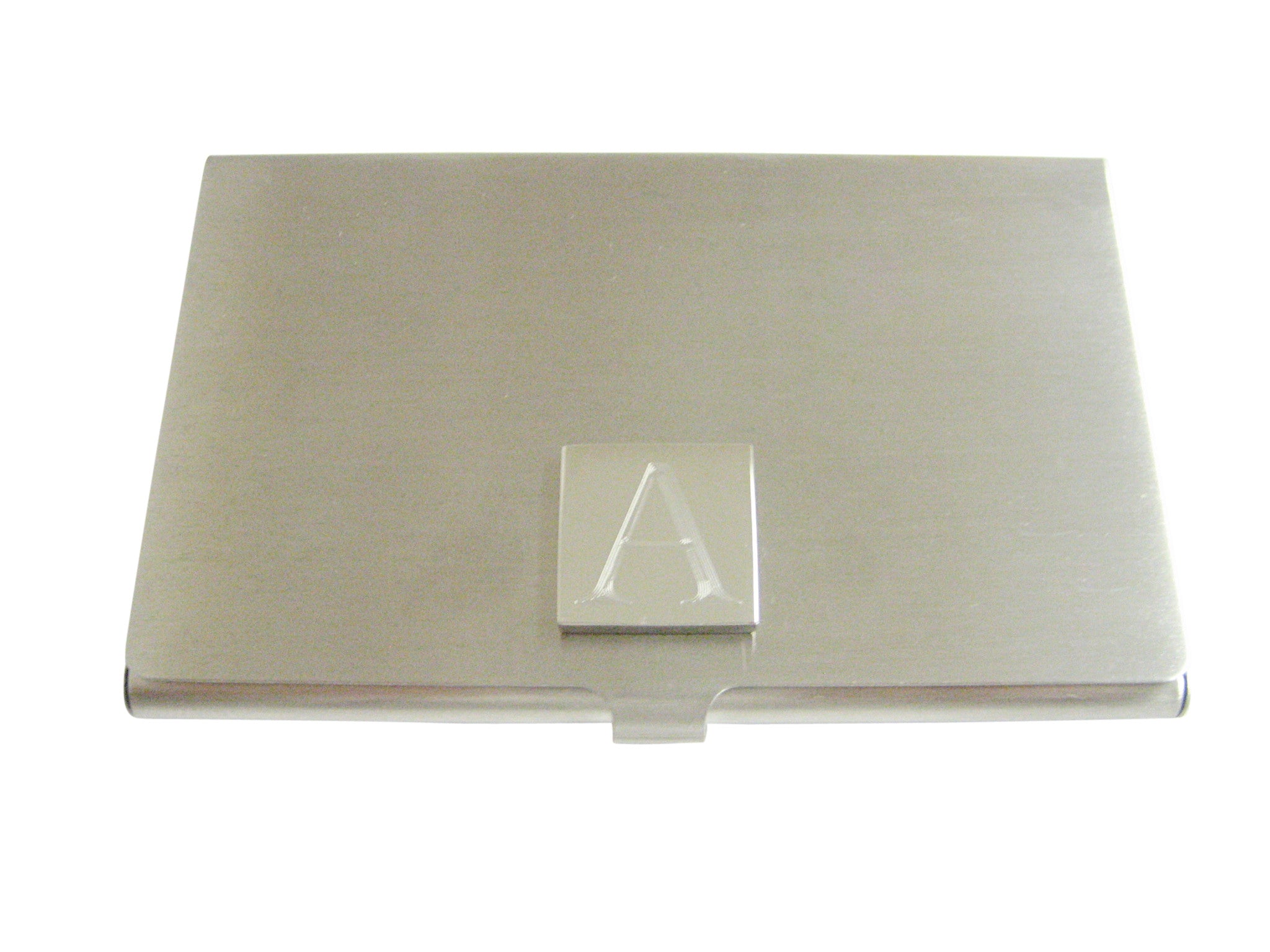 Letter A Etched Monogram Business Card Holder