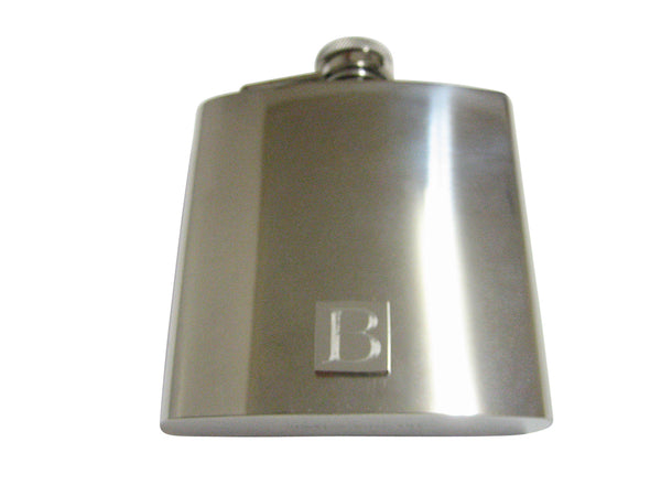 Letter B Etched Monogram 6 Oz. Stainless Steel Flask