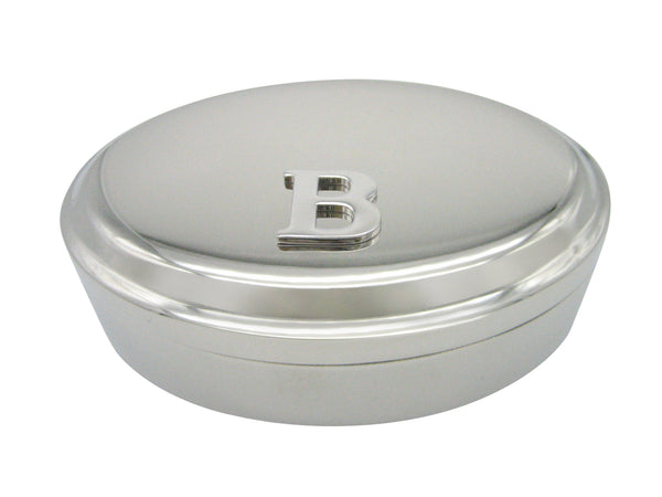 Letter B Monogram Oval Trinket Jewelry Box