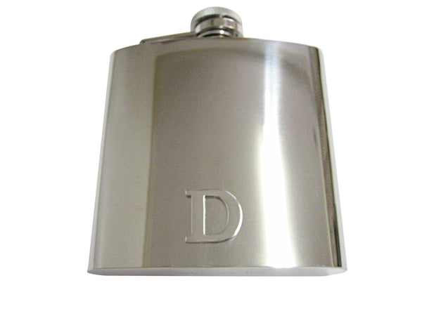 Letter D Monogram 6 Oz. Stainless Steel Flask