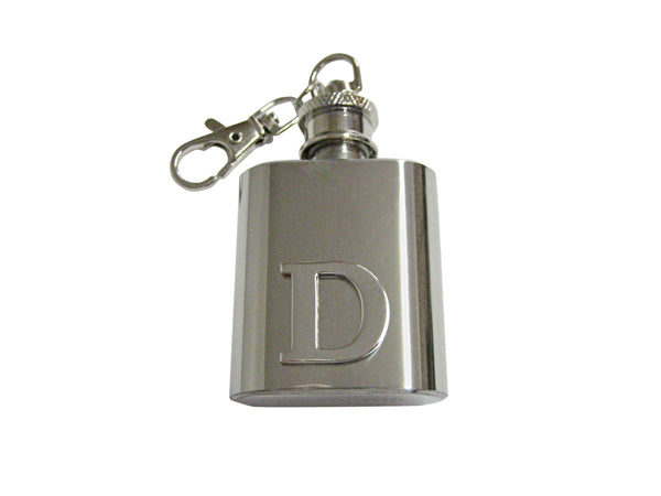 Letter D Monogram 1 Oz. Stainless Steel Key Chain Flask