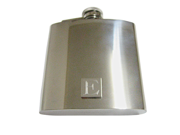 Letter E Etched Monogram 6 Oz. Stainless Steel Flask