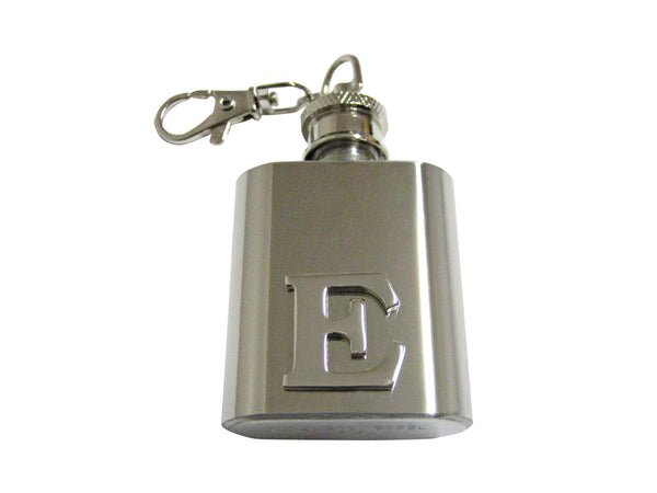 Letter E Monogram 1 Oz. Stainless Steel Key Chain Flask