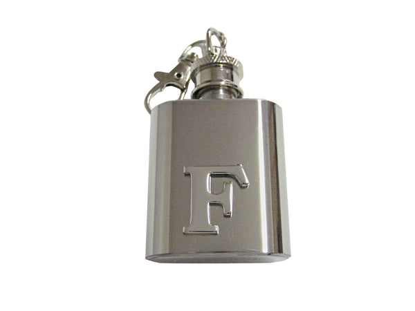 Letter F Monogram 1 Oz. Stainless Steel Key Chain Flask