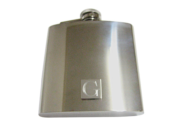 Letter G Etched Monogram 6 Oz. Stainless Steel Flask
