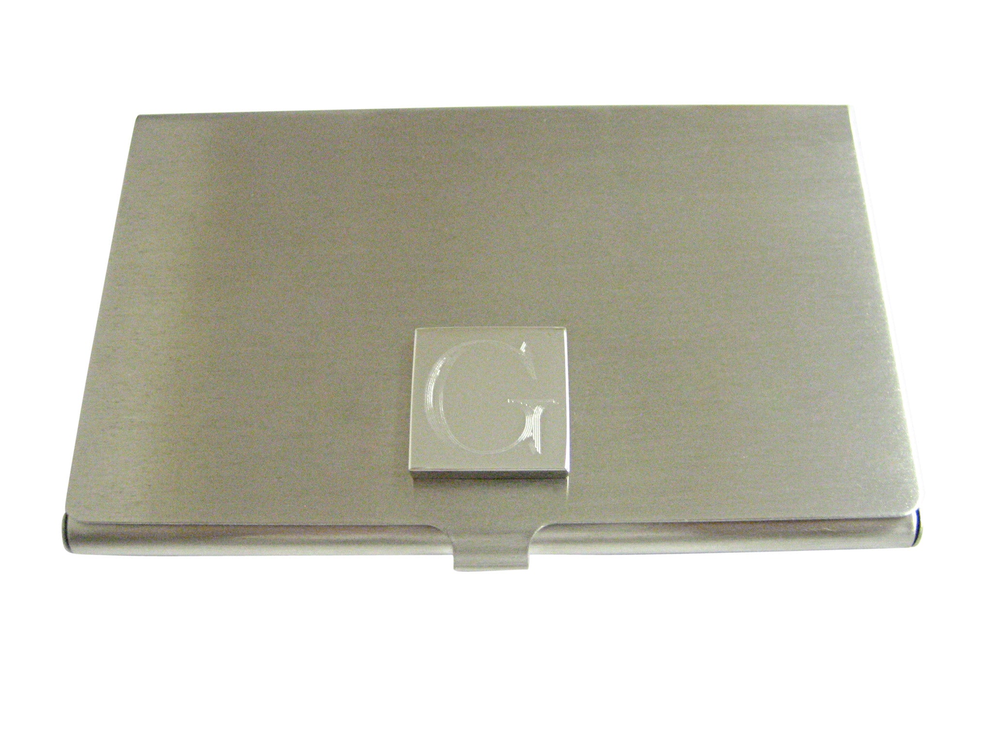 Letter G Etched Monogram Business Card Holder