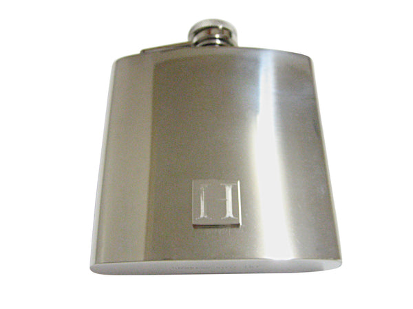 Letter H Etched Monogram 6 Oz. Stainless Steel Flask