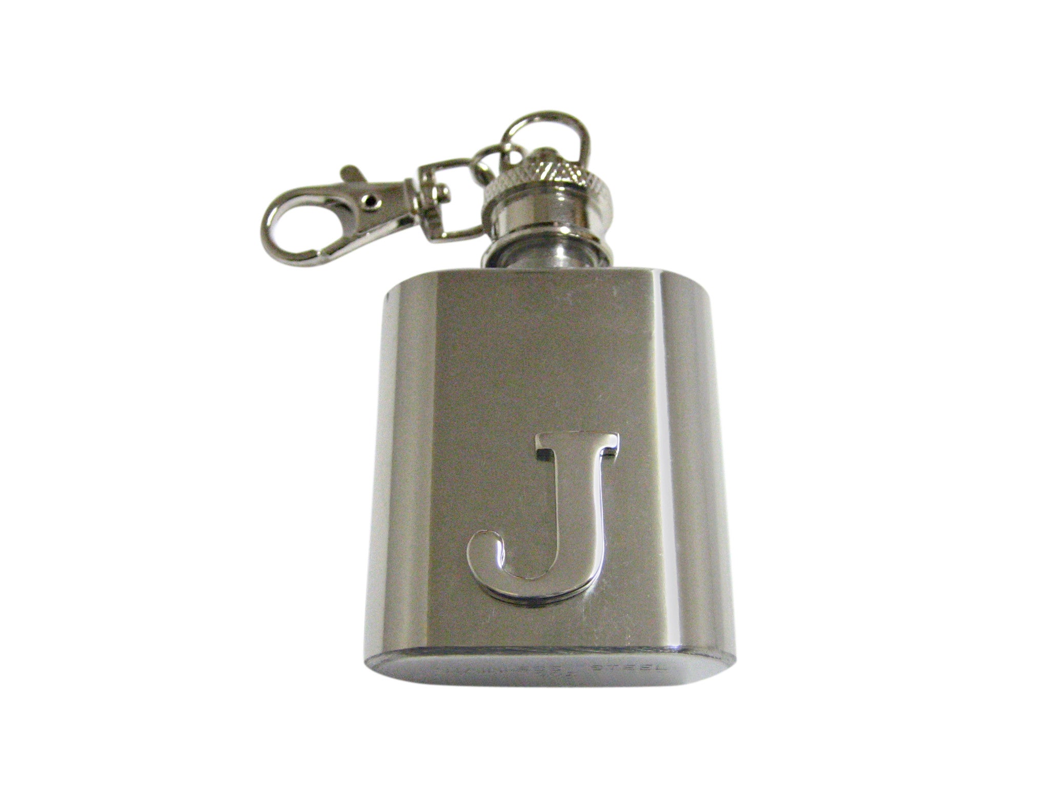 Letter J Monogram 1 Oz. Stainless Steel Key Chain Flask