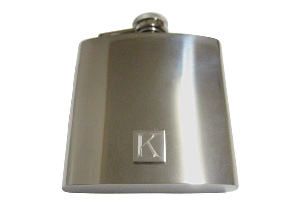 Letter K Etched Monogram 6 Oz. Stainless Steel Flask
