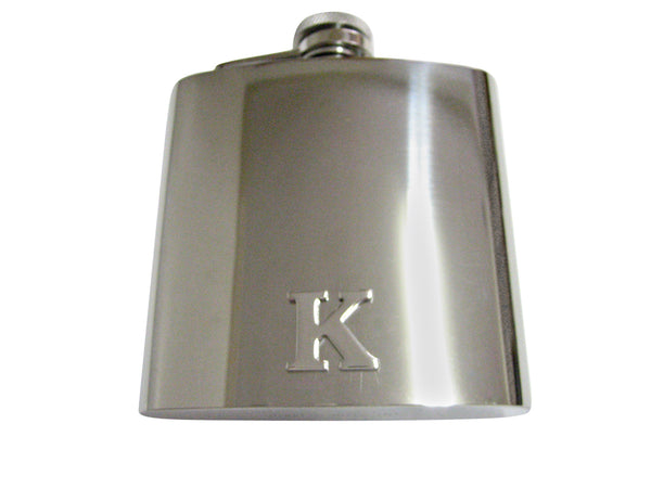 Letter K Monogram 6 Oz. Stainless Steel Flask