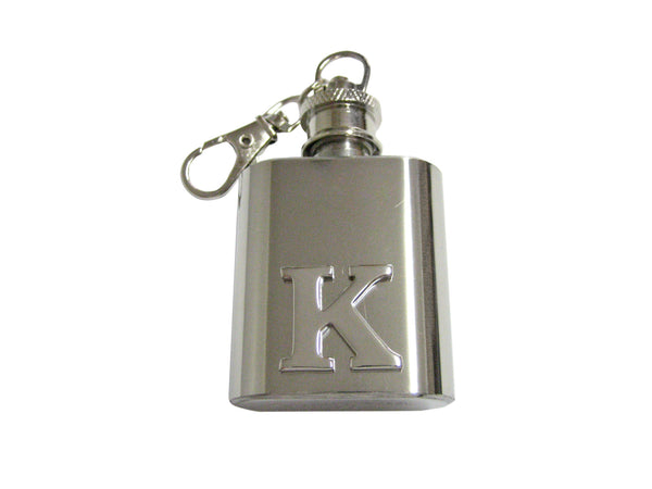Letter K Monogram 1 Oz. Stainless Steel Key Chain Flask