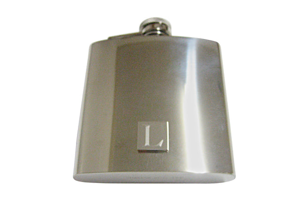 Letter L Etched Monogram 6 Oz. Stainless Steel Flask