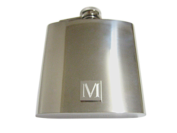 Letter M Etched Monogram 6 Oz. Stainless Steel Flask