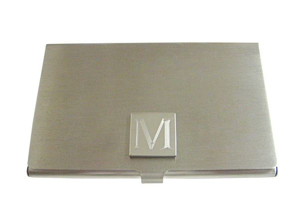 Letter M Etched Monogram Business Card Holder