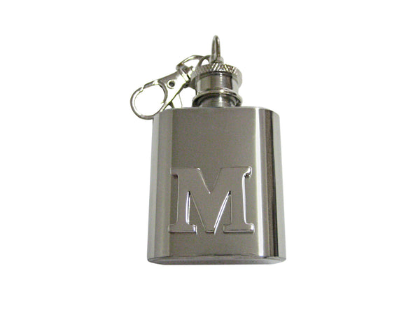 Letter M Monogram 1 Oz. Stainless Steel Key Chain Flask