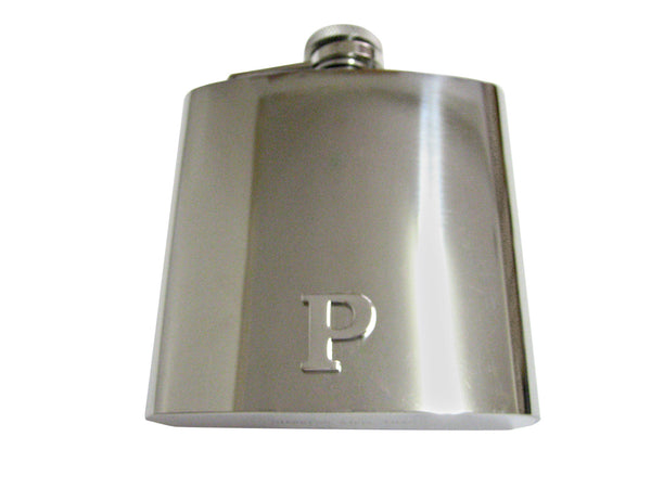 Letter P Monogram 6 Oz. Stainless Steel Flask