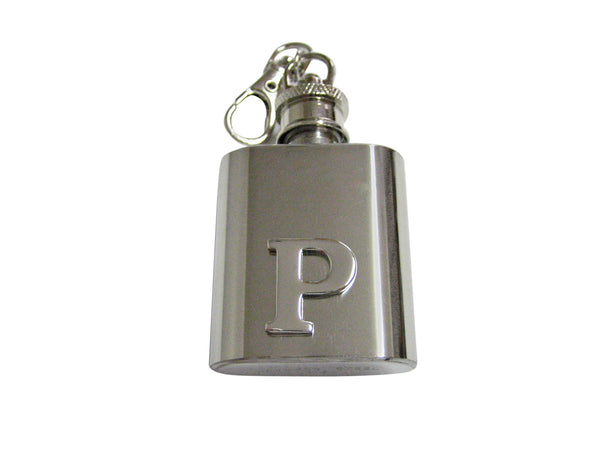 Letter P Monogram 1 Oz. Stainless Steel Key Chain Flask