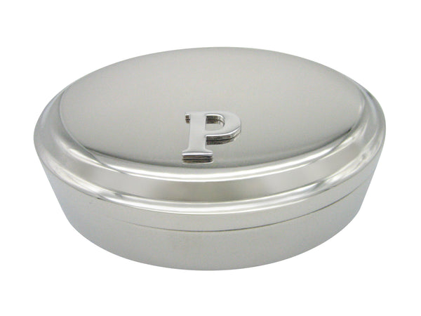 Letter P Monogram Oval Trinket Jewelry Box