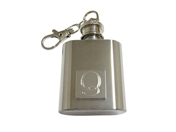 Letter Q Etched Monogram 1 Oz. Stainless Steel Key Chain Flask