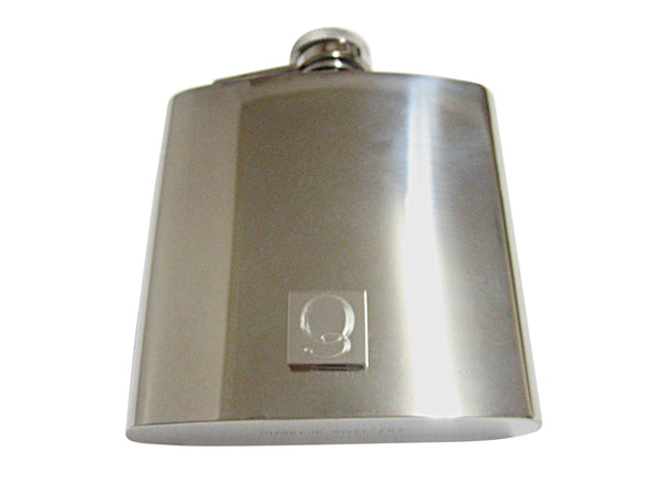 Letter Q Etched Monogram 6 Oz. Stainless Steel Flask