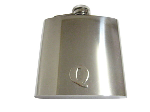 Letter Q Monogram 6 Oz. Stainless Steel Flask