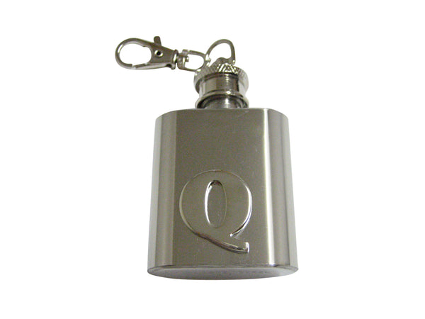 Letter Q Monogram 1 Oz. Stainless Steel Key Chain Flask