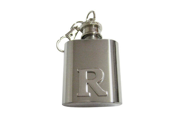 Letter R Monogram 1 Oz. Stainless Steel Key Chain Flask