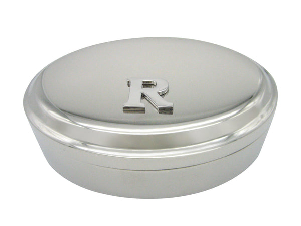 Letter R Monogram Oval Trinket Jewelry Box