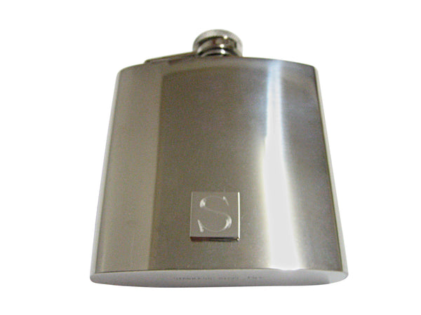 Letter S Etched Monogram 6 Oz. Stainless Steel Flask