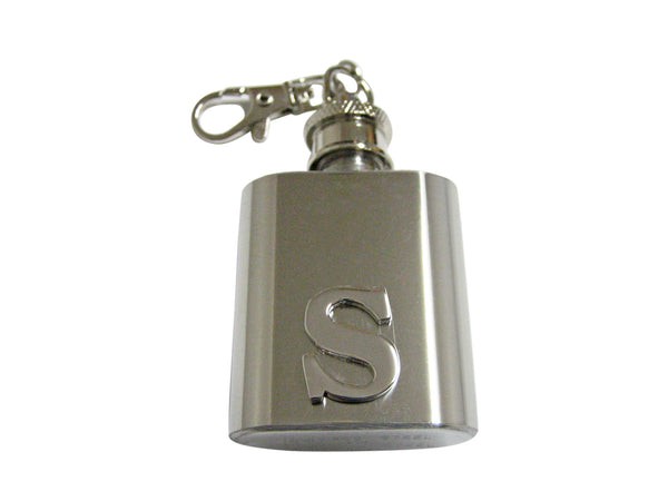 Letter S Monogram 1 Oz. Stainless Steel Key Chain Flask