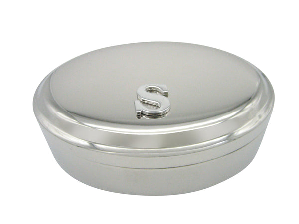 Letter S Monogram Oval Trinket Jewelry Box