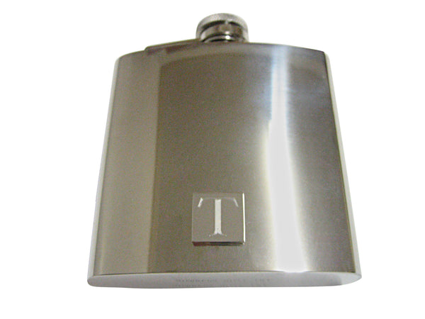 Letter T Etched Monogram 6 Oz. Stainless Steel Flask