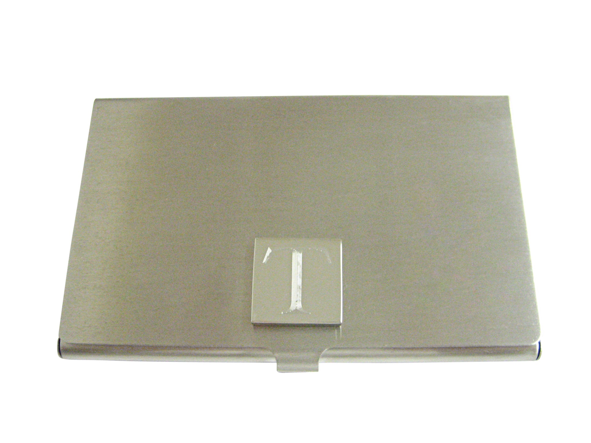 Letter T Etched Monogram Business Card Holder