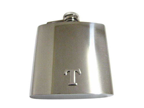 Letter T Monogram 6 Oz. Stainless Steel Flask